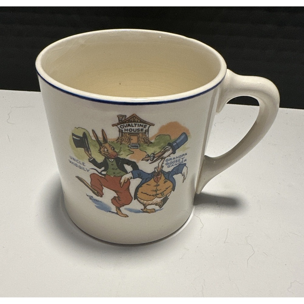 Vintage Ovaltine Mug UNCLE WIGGILY & GRANDPA GOOSEY GANDER RARE